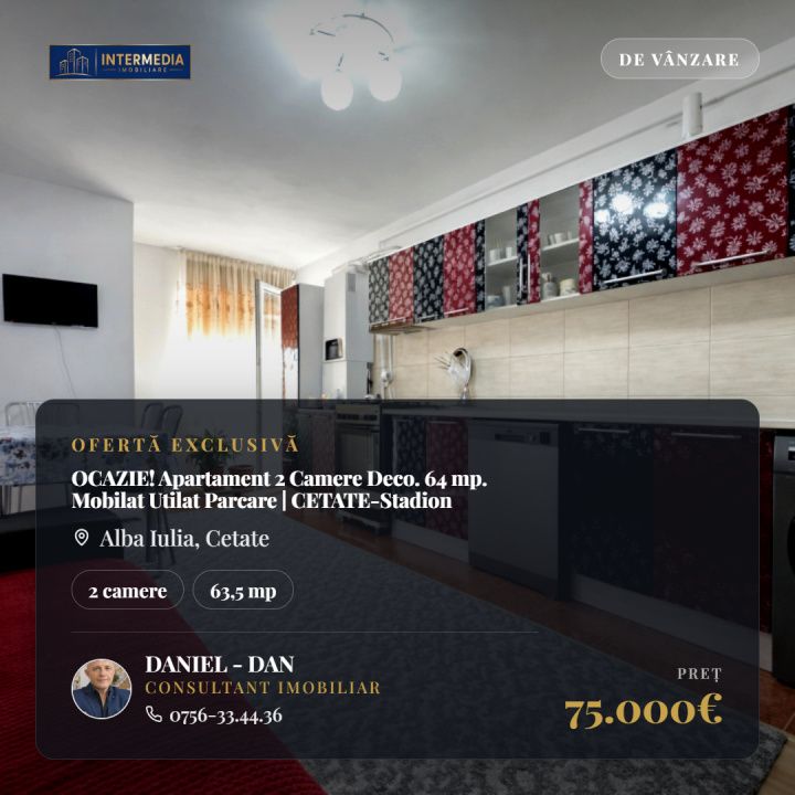 OKAZIE! Apartament 2 Camere Deco. 64 mp. Mobilat Utilat Parcare | CETATE-Stadion – fotografia 7 din 24