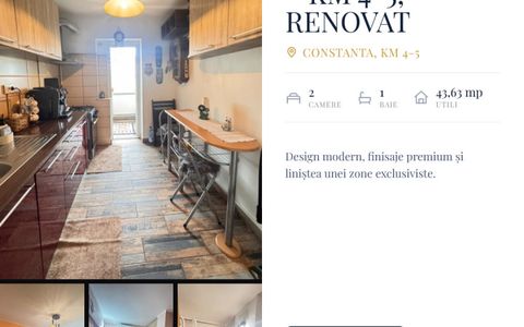 Apartament 2 camere de vânzare în Constanța – KM 4-5, renovat