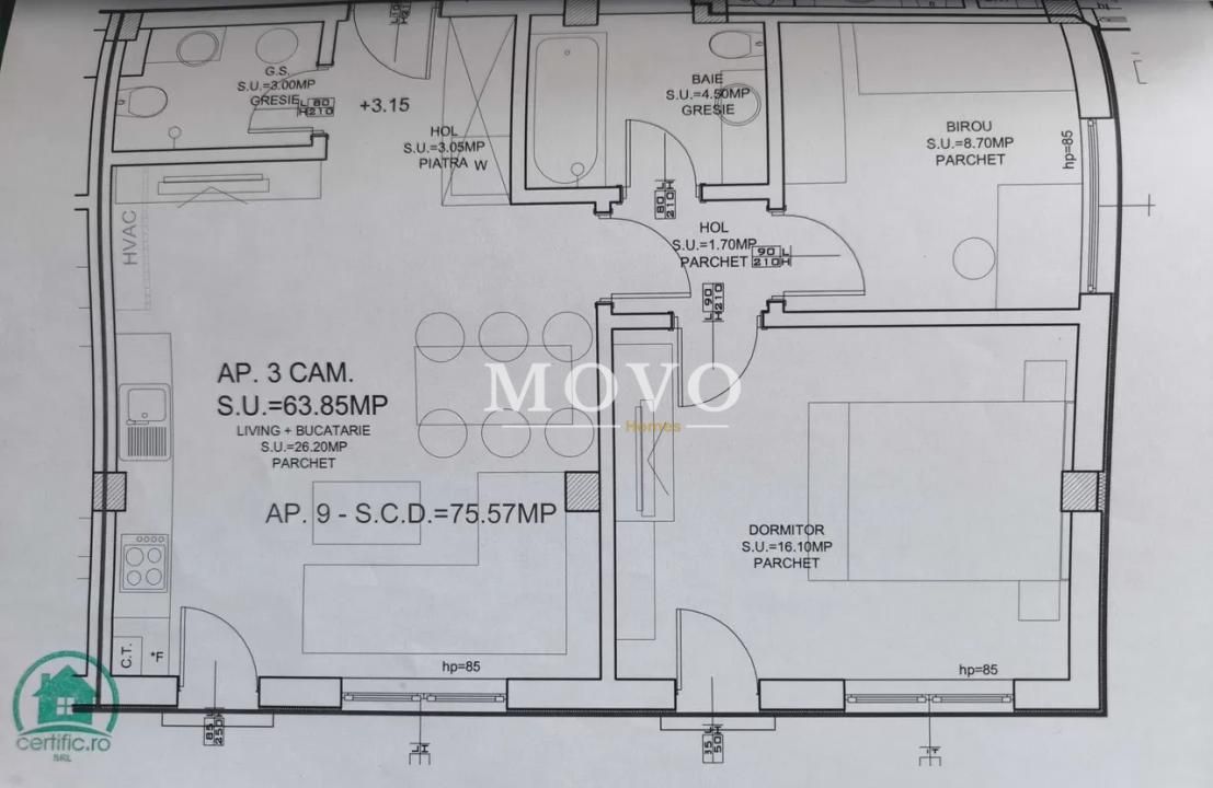 Apartament 3 camere | 2 băi | Parcare privata | Zona Fratelia – fotografia 8 din 8