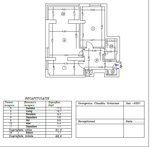 Apart 2 camere 68m2 | Bloc Boutique - Aviatiei | Partial Mobilat | Metrou - Mall – fotografia 17 din 17