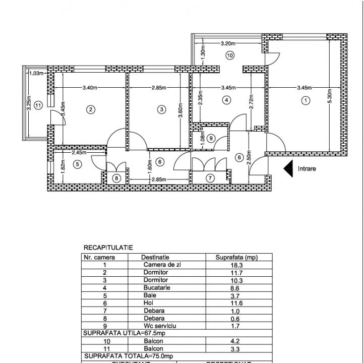 Apartament 3 camere decomandat, 2 balcoane, Exercițiu – Pitești – fotografia 1 din 11
