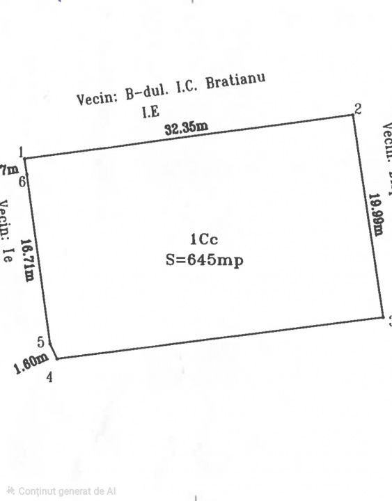 Teren 645 mp cu deschidere 32 m la Bd. I.C. Brătianu | Vizibilitate comercială – fotografia 6 din 6