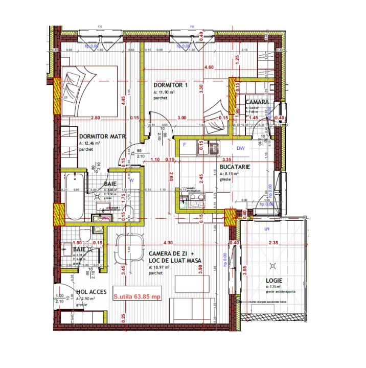 Apartament 3 camere | 2 bai | imobil nou | Tineretului, Florești – fotografia 4 din 4
