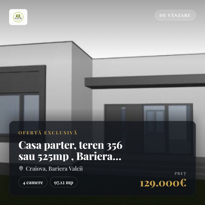 Casa parter, teren 356 sau 525mp , Bariera Valcii, zona Simnicul de Jos – fotografia 1 din 5