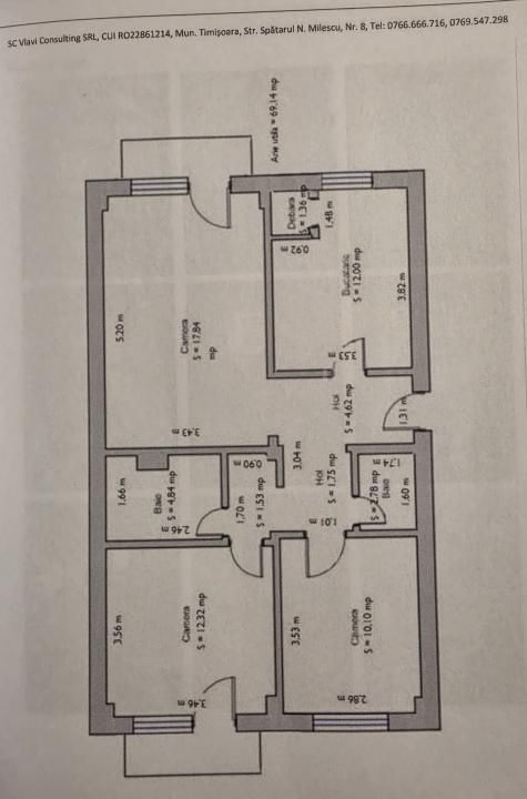 Apartament 3 camere, decomandat, 69 mp utili, etaj 4 -Soarelui – fotografia 16 din 16