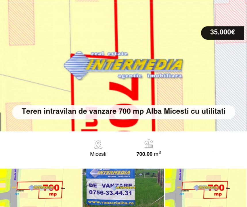 Teren intravilan de vanzare 700 mp Alba Micesti cu utilitati – fotografia 1 din 5