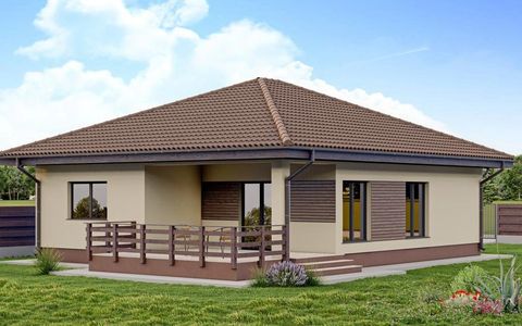 Casă pe un nivel, stil mediteranean, teren 450 mp — Valea Lupului, Iași