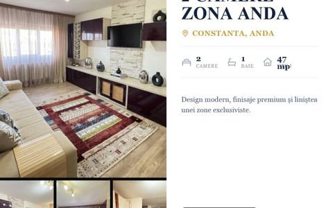 Apartament 2 camere decomandat, 2 balcoane, centrală pe gaze – zona Anda