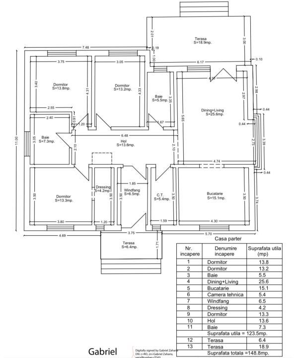 Casa individuala pe parter, 4 camere, 2 bai la gri/rosu - Giarmata Vii – fotografia 2 din 12
