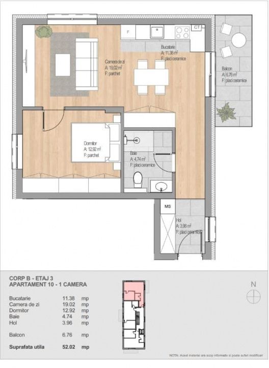 Apartament 2 camere, complex rezidential nou LIFT, finisat, parcare,str.Cetatii! – fotografia 6 din 6