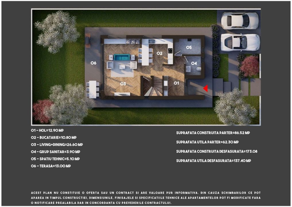 Vila 4 camere | Teren 350 mp | SU 160 mp| nZeb – fotografia 9 din 14