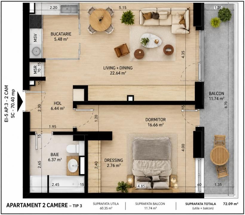 Gemina by the Lake | Apartament 2 camere | Pipera Plaza | Rond OMW – fotografia 4 din 29