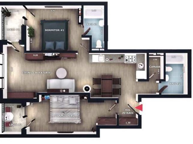Apartament 3 camere | 69mp | zona Vivo, Floresti – fotografia 1 din 4