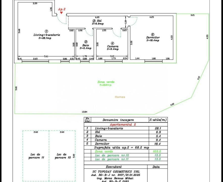 Apartament 3 camere | Curte 103 mp | 2 locuri de parcare | Calea Urseni – fotografia 12 din 12