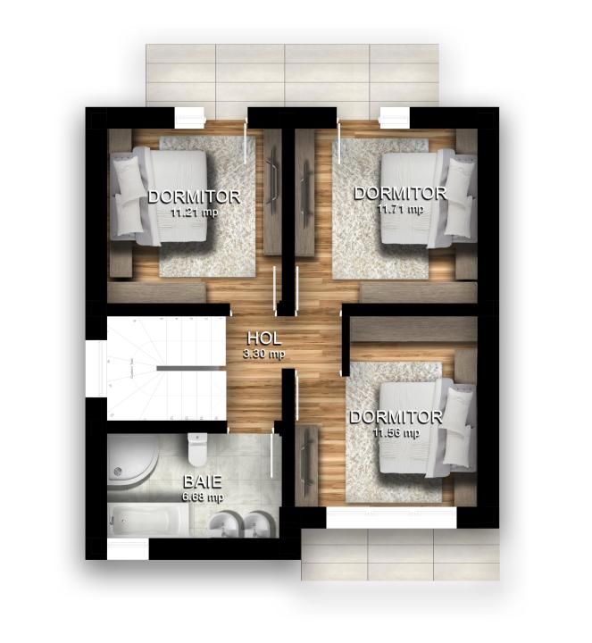 TVA inclus | Case noi cu 5 camere în Trivale, str. Campului | Dormitor la Parter – fotografia 3 din 8