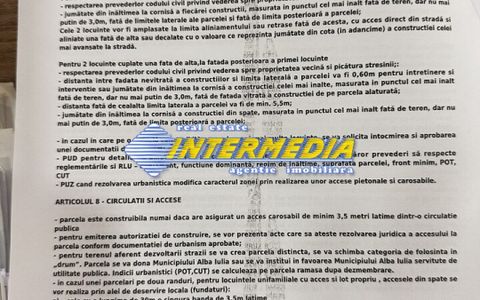 Teren intravilan 1300 mp de Vanzare Alba Iulia, Zona Apulum