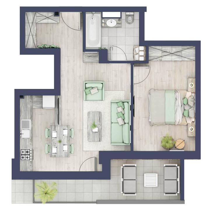 Apartament 2 camere, PARTER – fotografia 1 din 5