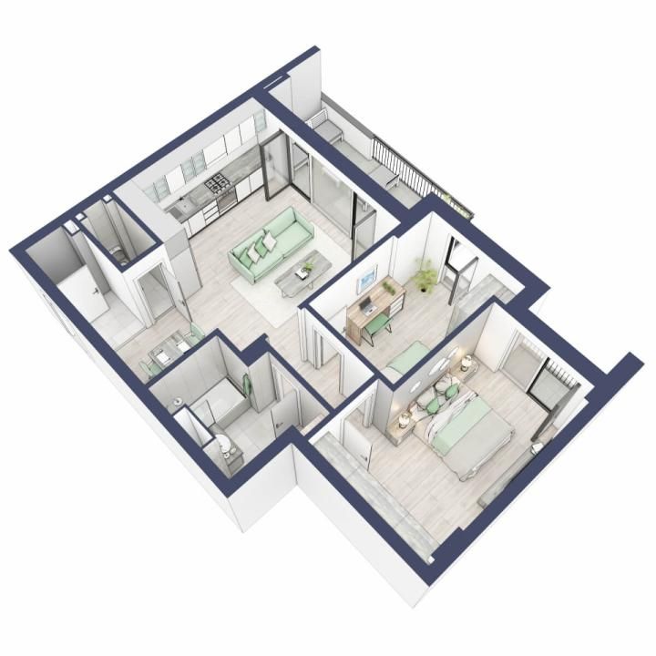 Apartament 3 camere, etaj 1, intabulare vara 2026 – fotografia 1 din 4