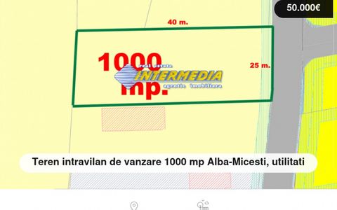 Teren intravilan de vanzare 1000 mp Alba-Micesti, utilitati