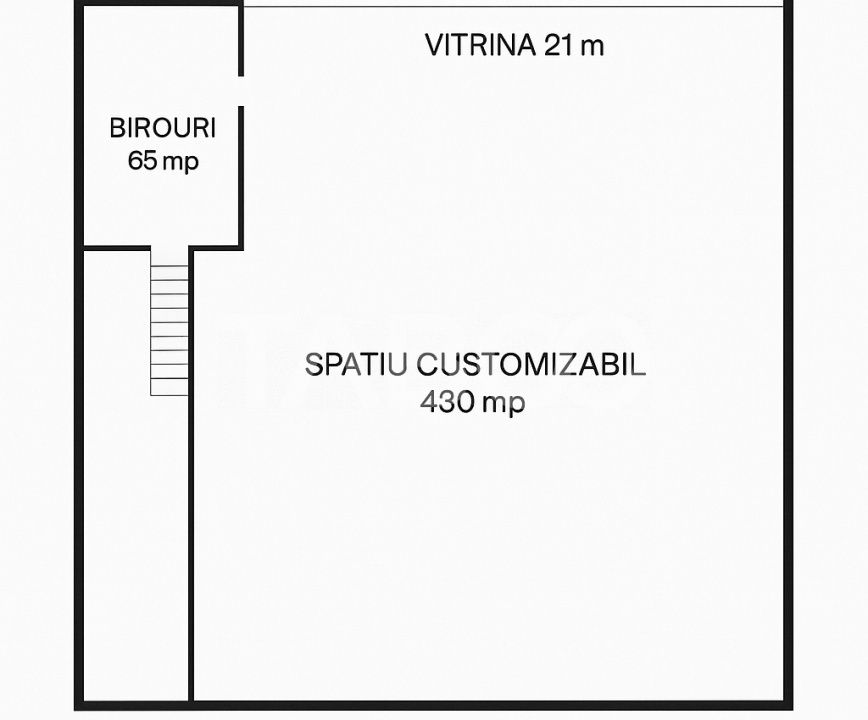 Hala 430mp cu vitrina 21m, posibilitate compartimentare zona circulata – fotografia 2 din 6