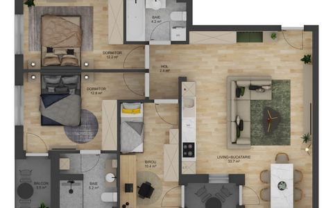 Apartament 4 camere - Tip I - 81,09 mp -   Doamna Stanca - COMISION 0 CUMPĂRĂTOR