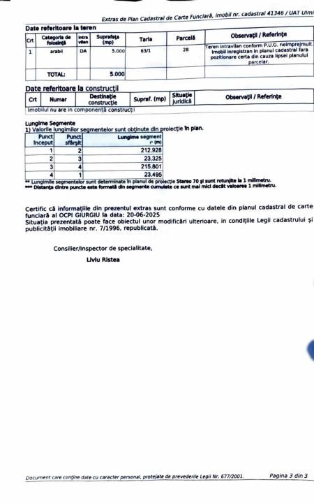 🚨 OPORTUNITATE| Teren intravilan 5.000 mp | Ghionea – Ulmi – Giurgiu |dubla D – fotografia 3 din 6