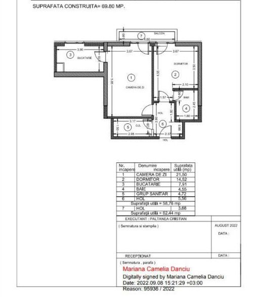 Apartament 2 camere 59MP | Baneasa | Mobilat si utilat | Bloc nou 2022 | – fotografia 18 din 18