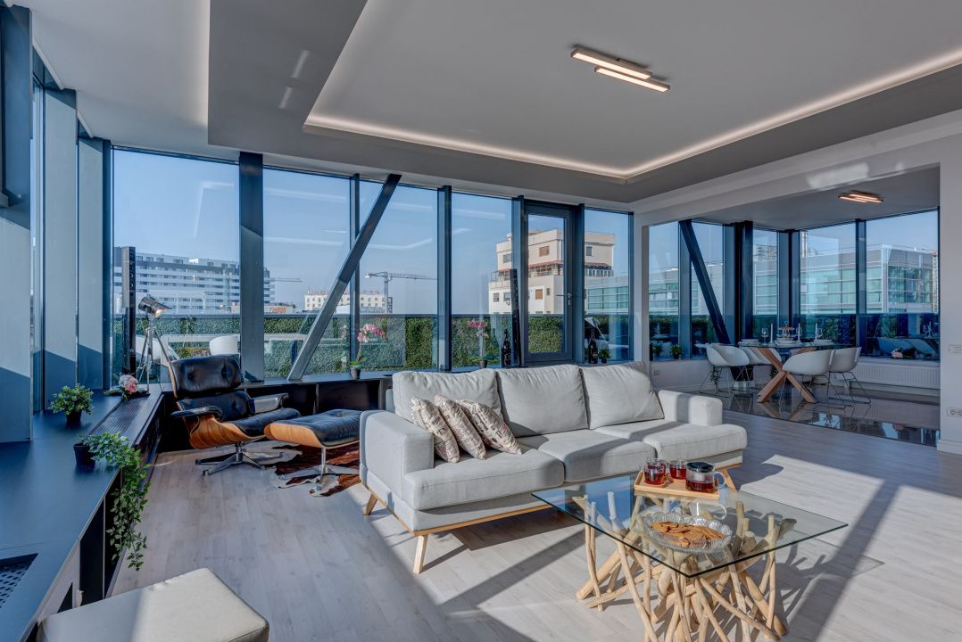 PENTHOUSE EXCLUSIVIST | HERĂSTRĂU – AVIAȚIEI - 3 LOCURI DE PARCARE -42MP TERASA – fotografia 2 din 11