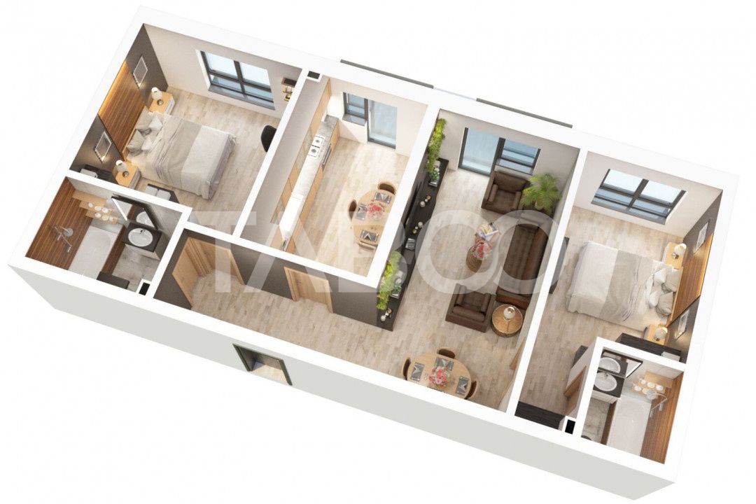 Apartament 3 camere 2 bai  balcon loc de parcare Doamna Stanca Sibiu – fotografia 4 din 13