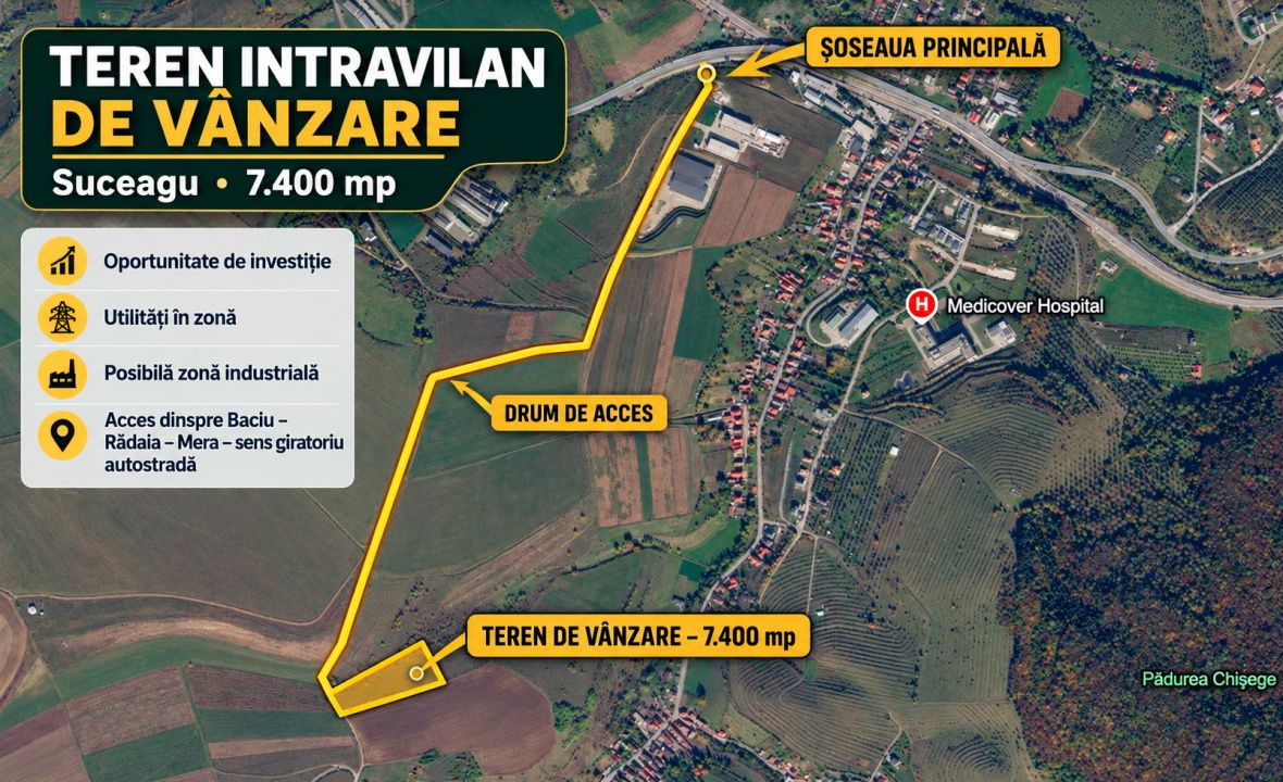 TEREN INTRAVILAN DE VÂNZARE – 7.400 MP – SUCEAGU, CLUJ – fotografia 1 din 1