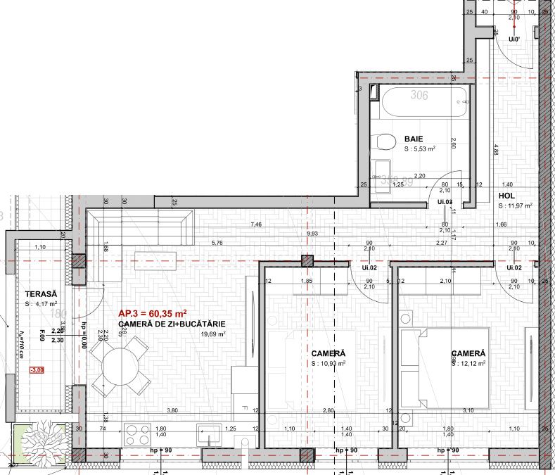 Apartament 3 camere, 61 mp, gradina 28 mp-Apahida – fotografia 6 din 6