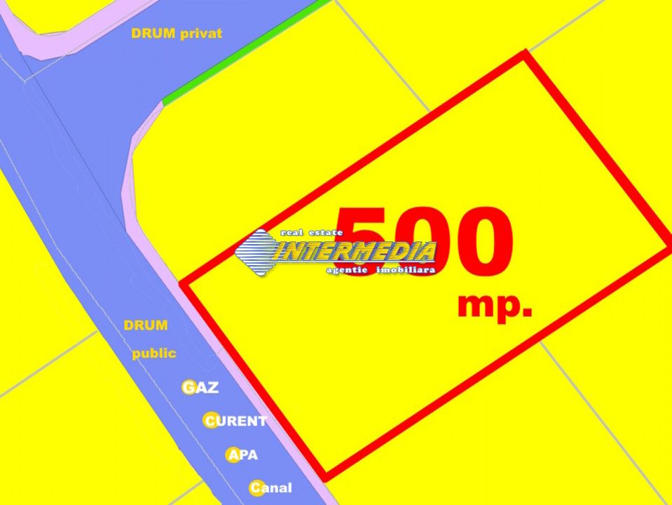500 mp Teren Alba Micesti d= 16m PUZ Drum Public Apa CANAL Gaz Curent in fata – fotografia 3 din 4