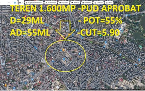 Teren 1.600mp Dristor cu PUD aprobat,D= 29ml/AD=55ml