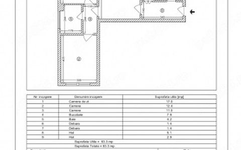 Apartament 3 camere Zona Centrală