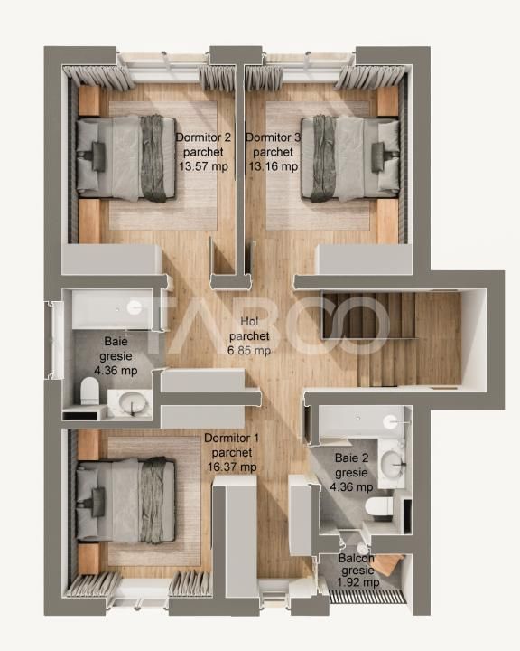 Casa 5 camere  curte libera 262 mp 3 bai Comision 0 Sura Mare Sibiu – fotografia 6 din 12