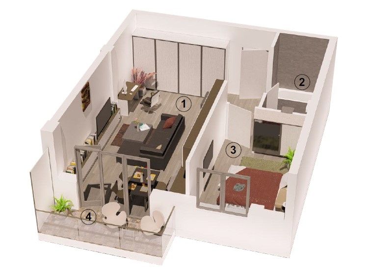 Apartament 2 camere FINISAT, 54 mp utili, parcare, zona Parcului Poligon - Tauti – fotografia 5 din 10