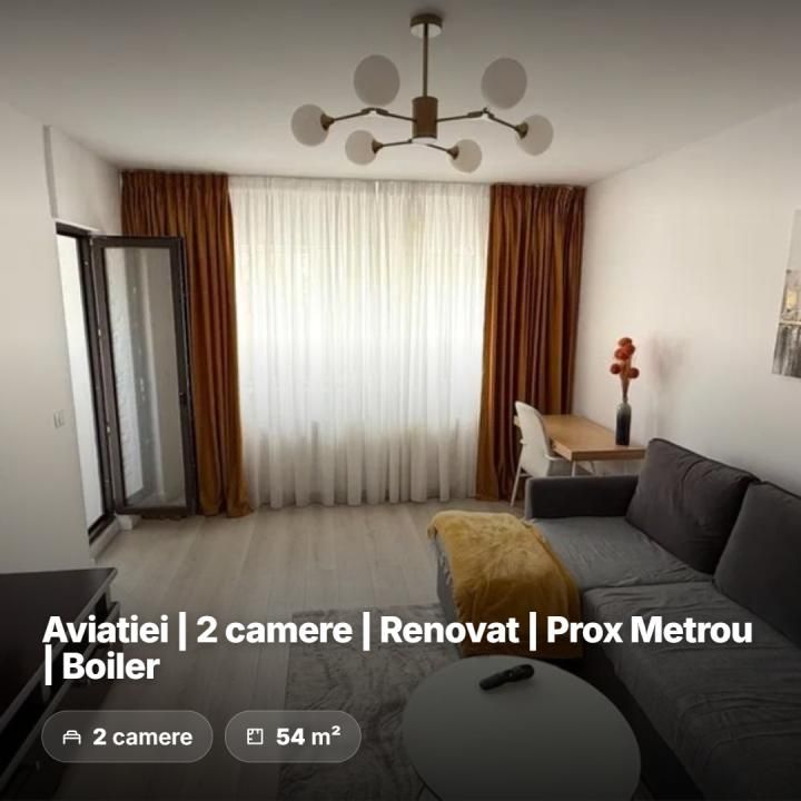 Aviatiei | 2 camere | Renovat | Prox Metrou | Boiler – fotografia 1 din 9