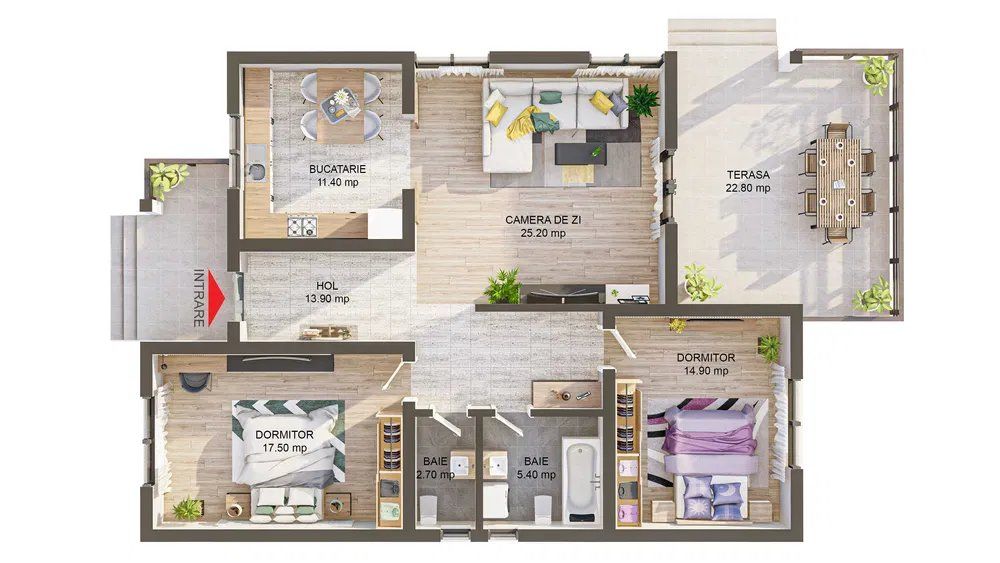 Casă pe un nivel, stil mediteranean, teren 450 mp — Valea Lupului, Iași – fotografia 5 din 10