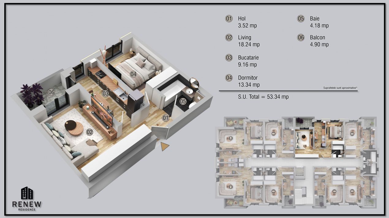 Ap. 2 camere finalizat zona Militari Residence – fotografia 10 din 12