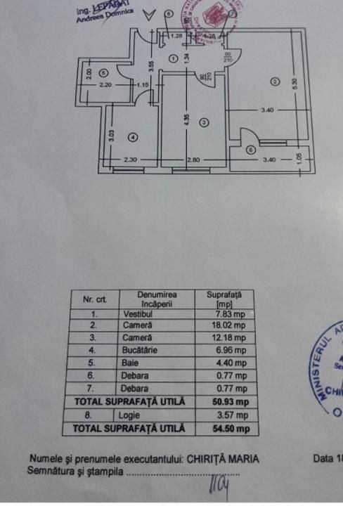 APARTAMENT 2 CAMERE RENOVAT *54 MP * CENTRALA  PROPRIE * 1DECEMBRIE 1918 – fotografia 13 din 13