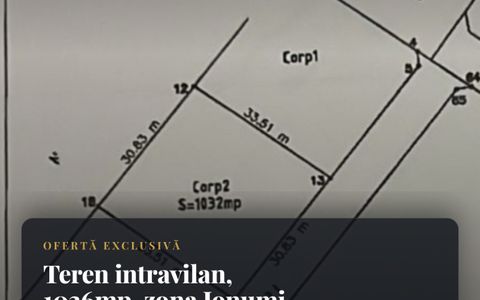 Teren intravilan, 1036mp, zona Ionumi, Carcea