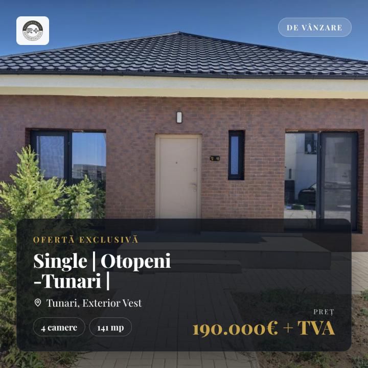 Single | Otopeni -Tunari | COMPLEX Townhouse | 141 mp utili | – fotografia 1 din 7