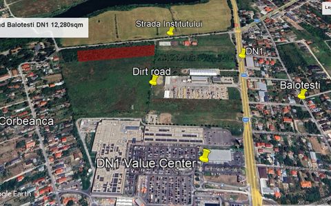Teren intravilan | rezidential-industrial 12.280mp Balotești – DN1 Value Center