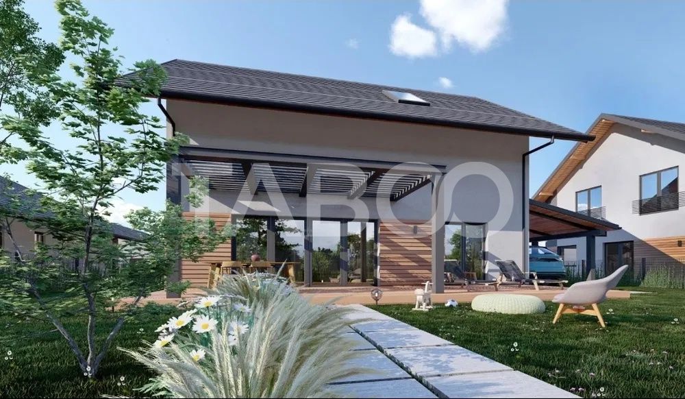 Casa individuala de vanzare cu teren generos- predare la alb – fotografia 1 din 15