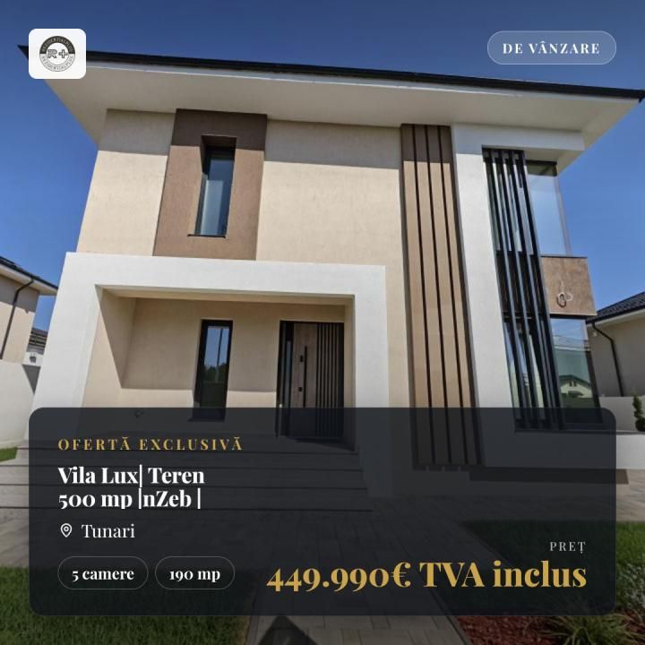 Vilă Pasiva Primarie-Tunari | 190 mp utili | Teren 500 mp | – fotografia 1 din 36