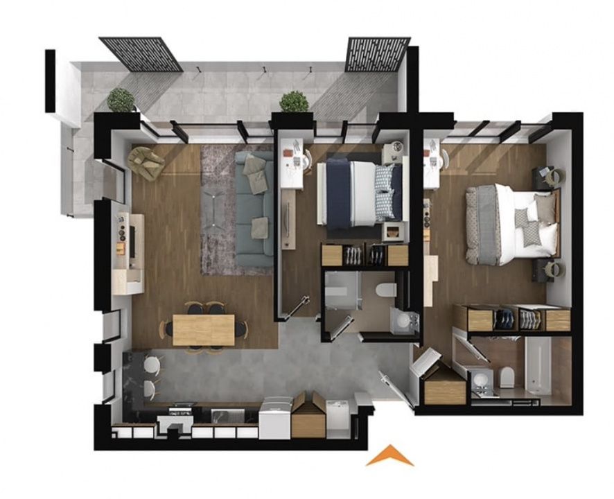 Apartament premium 3 camere de închiriat în Iancu Nicolae – 2 locuri parcare – fotografia 9 din 11