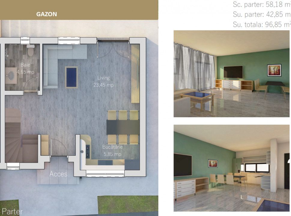 Casa duplex de vanzare, 200 mp teren, zona Catanelor! – fotografia 2 din 3