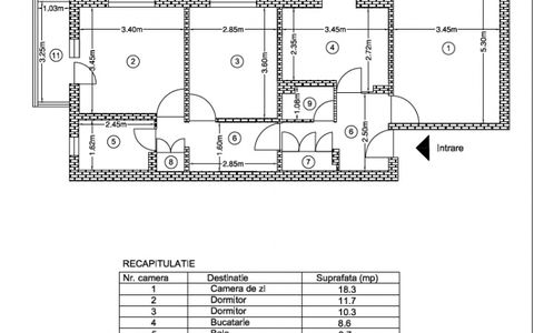 Apartament 3 camere decomandat, 2 balcoane, Exercițiu – Pitești