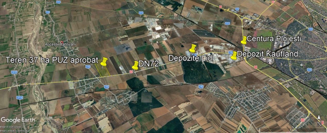 Teren 37 ha | PUZ aprobat– Ploiești Vest Industrial Park | DN72 + A3 – fotografia 4 din 5