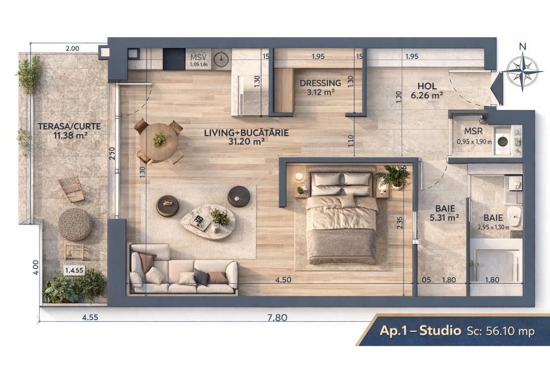 Premium Apartments Pipera | Rond OMV | Studio - 2 - 3  - 4 Camere – fotografia 9 din 19